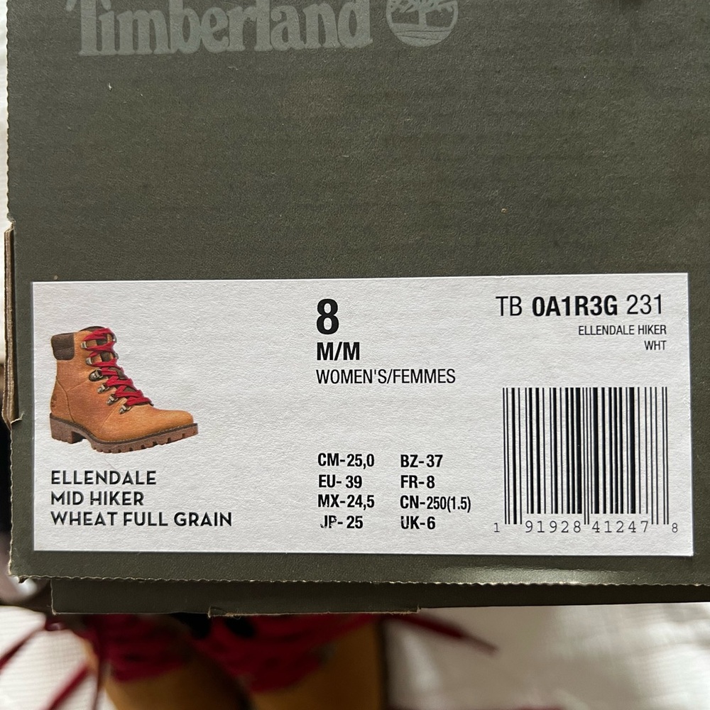 Timberland Ellendale Mid Hiker (sz 8M)